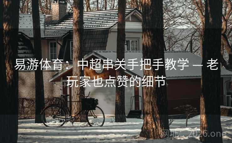 易游体育：中超串关手把手教学 — 老玩家也点赞的细节