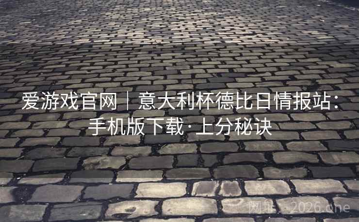爱游戏官网｜意大利杯德比日情报站：手机版下载·上分秘诀