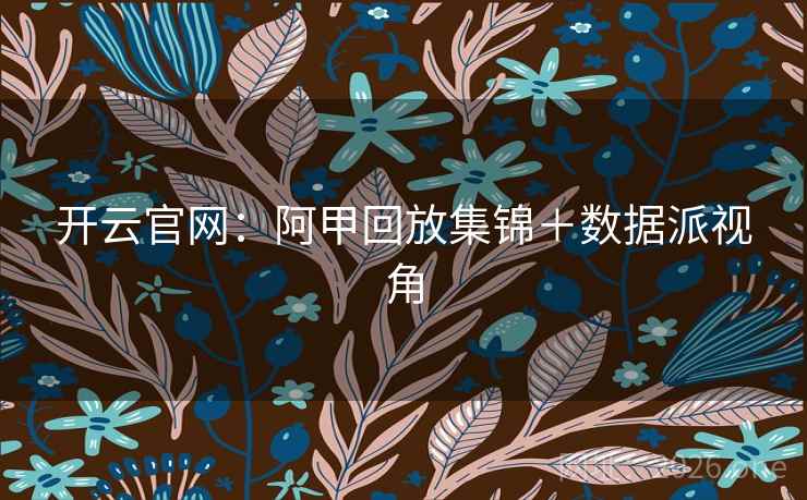 开云官网：阿甲回放集锦＋数据派视角